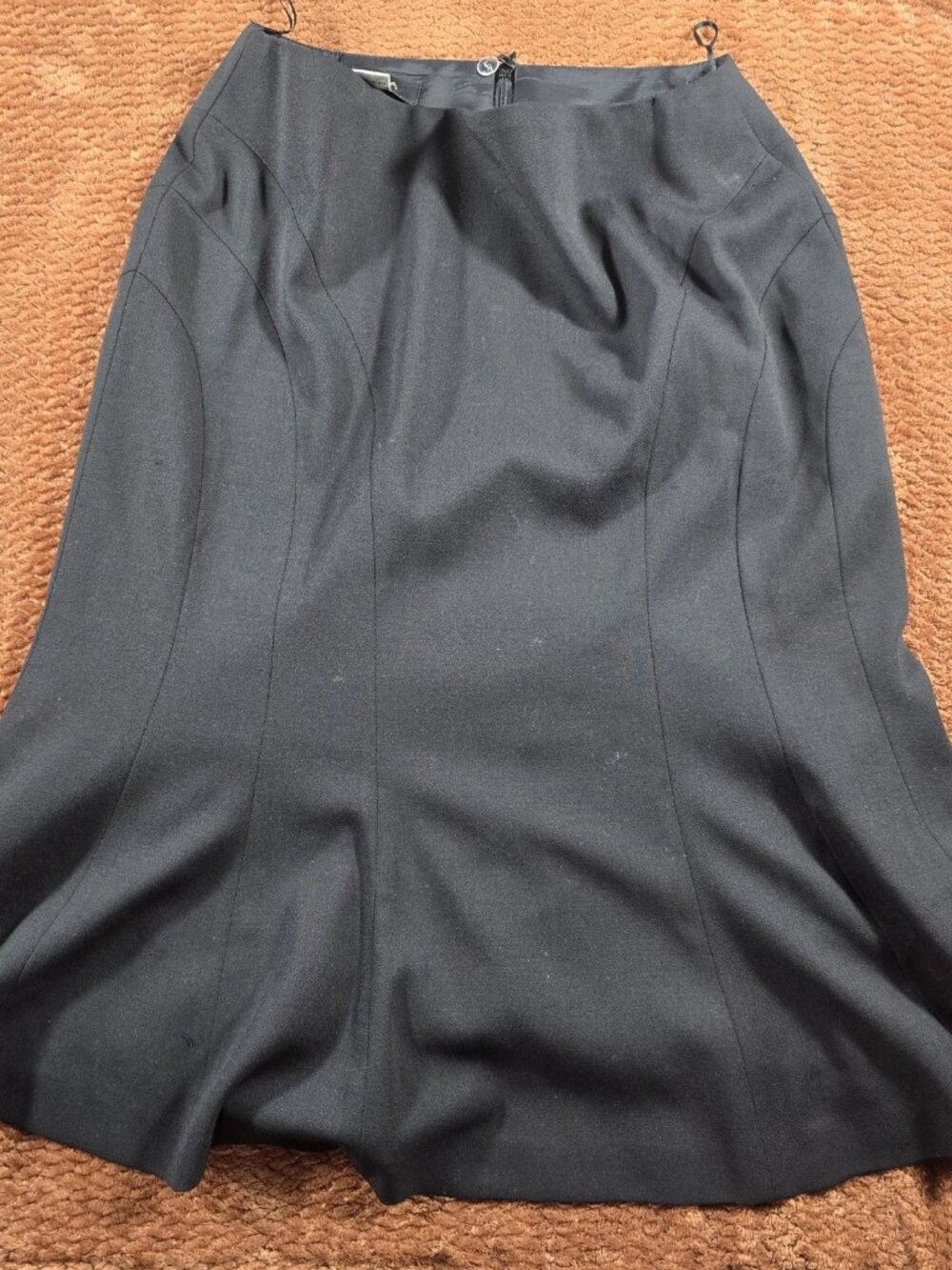 Escada Black Virgin Wool Skirt